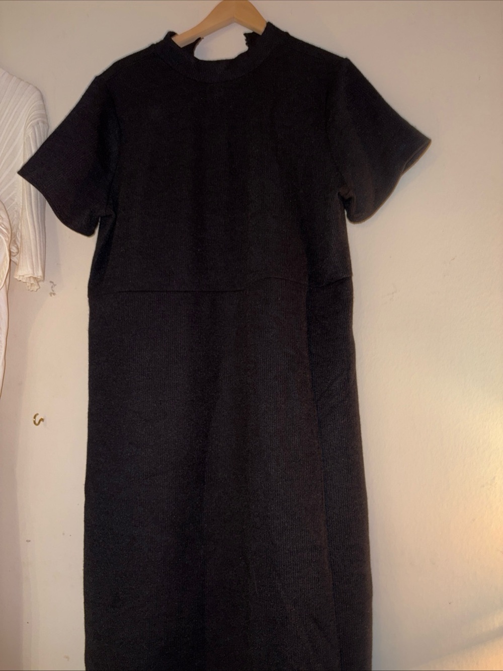 Nine West Black Long-Sleeve Knit Midi Dress